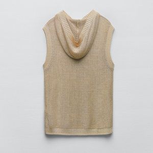 ZARA hooded knit top with metallic thread